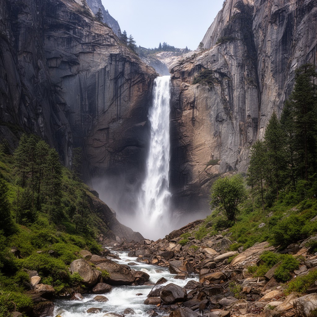 AI-generated illustration of Nevada Fall
