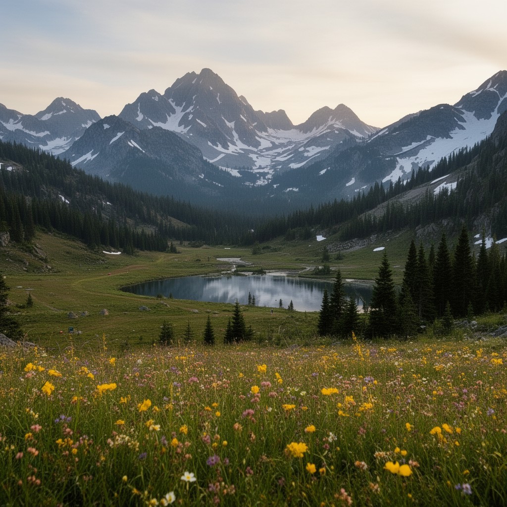 AI-generated illustration of Alpine Meadows