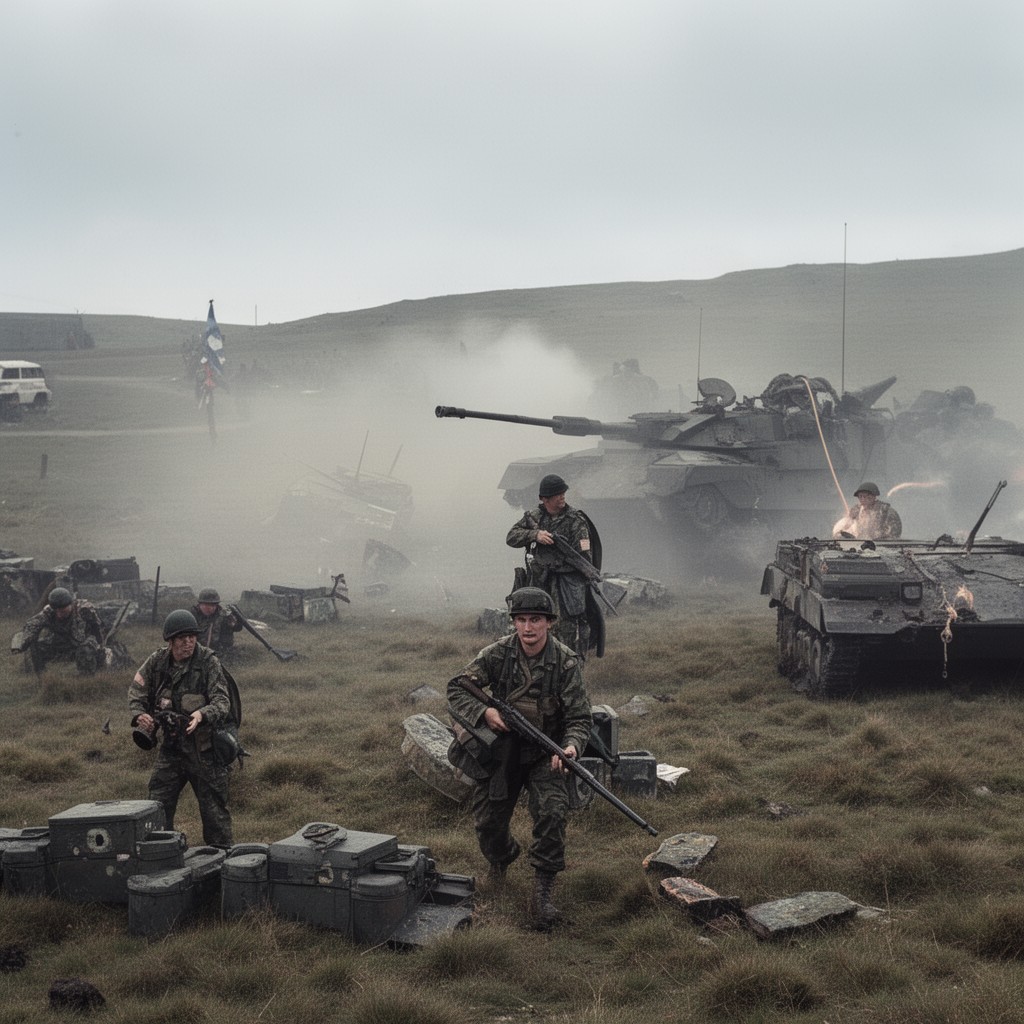 AI-generated illustration of Battle of Goose Green