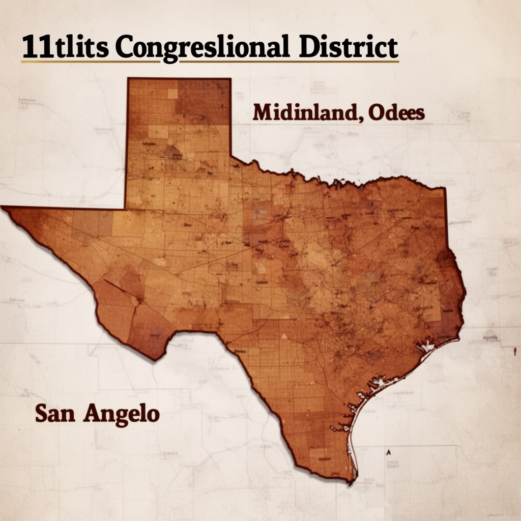AI-generated illustration of Texas's 11th congressional district