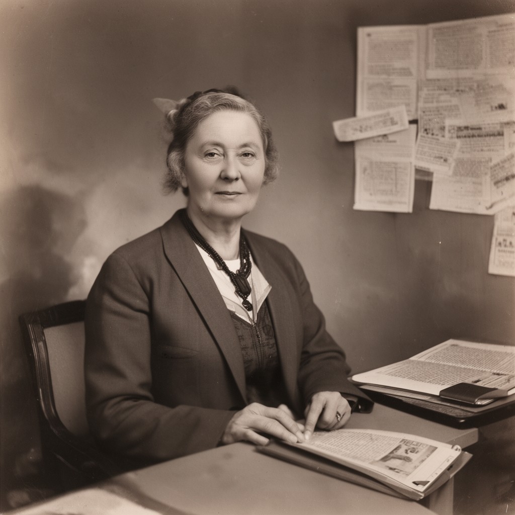 AI-generated illustration of Carrie May Brodhead Wallace
