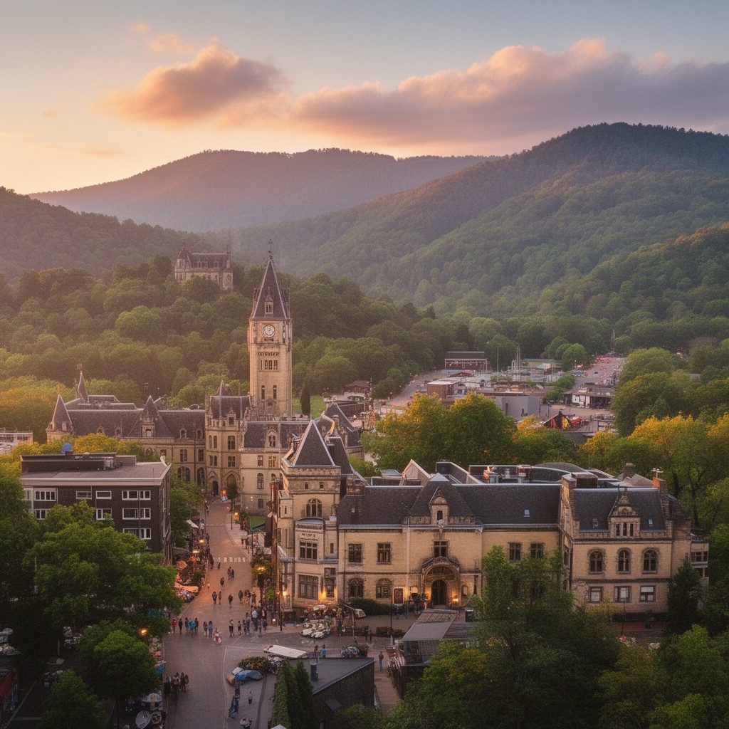 AI-generated illustration of Asheville, North Carolina