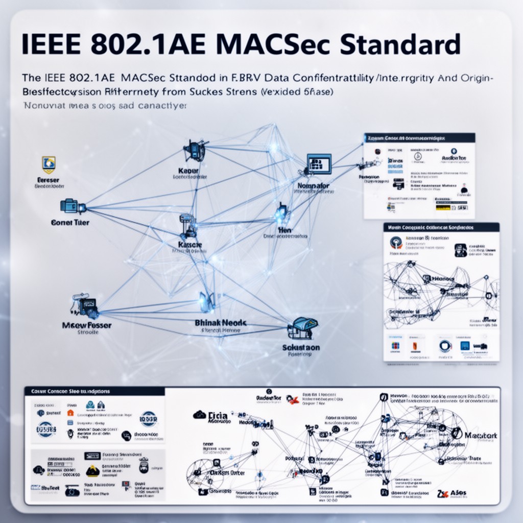 AI-generated illustration of IEEE 802.1AE MACsec standard