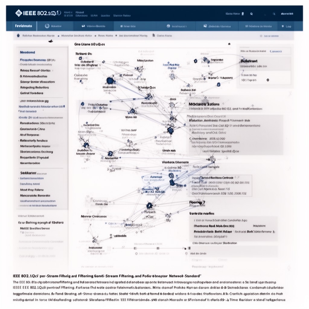 AI-generated illustration of IEEE 802.1Qci per‑stream filtering and policing standard