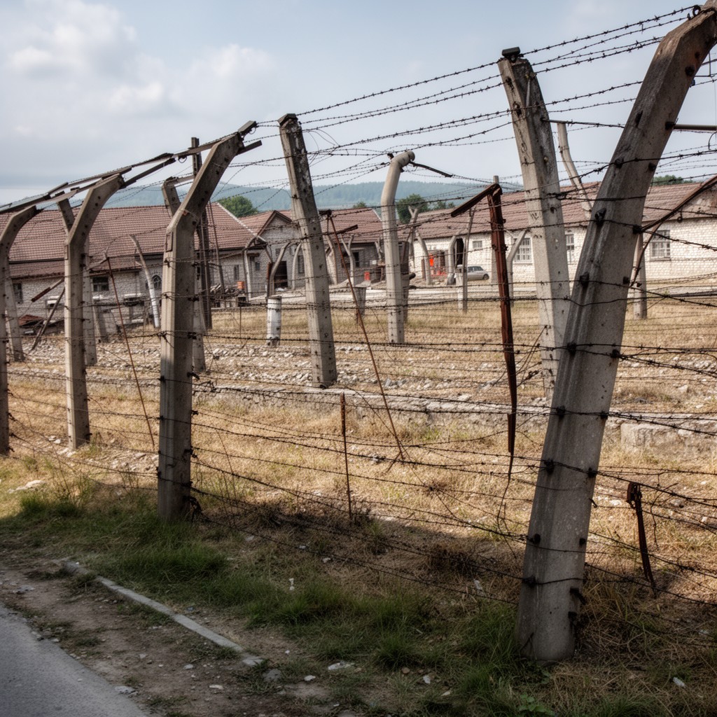 AI-generated illustration of Jasenovac concentration camp