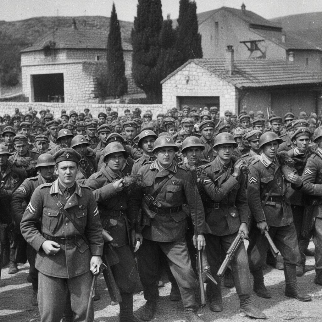 AI-generated illustration of Ustaše Militia