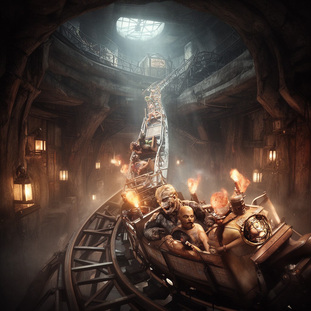 AI-generated illustration of Revenge of the Mummy – The Ride
