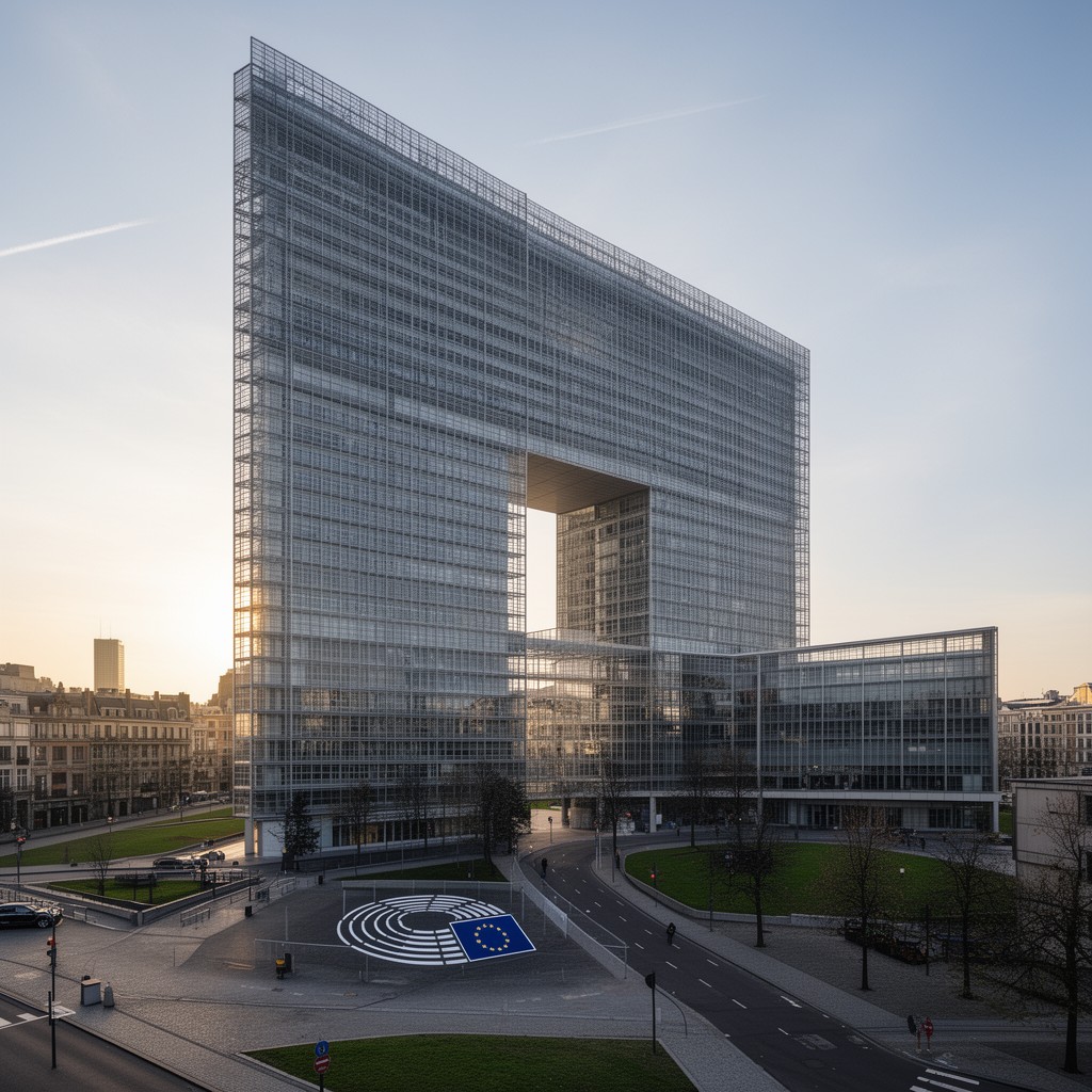 AI-generated illustration of Berlaymont building