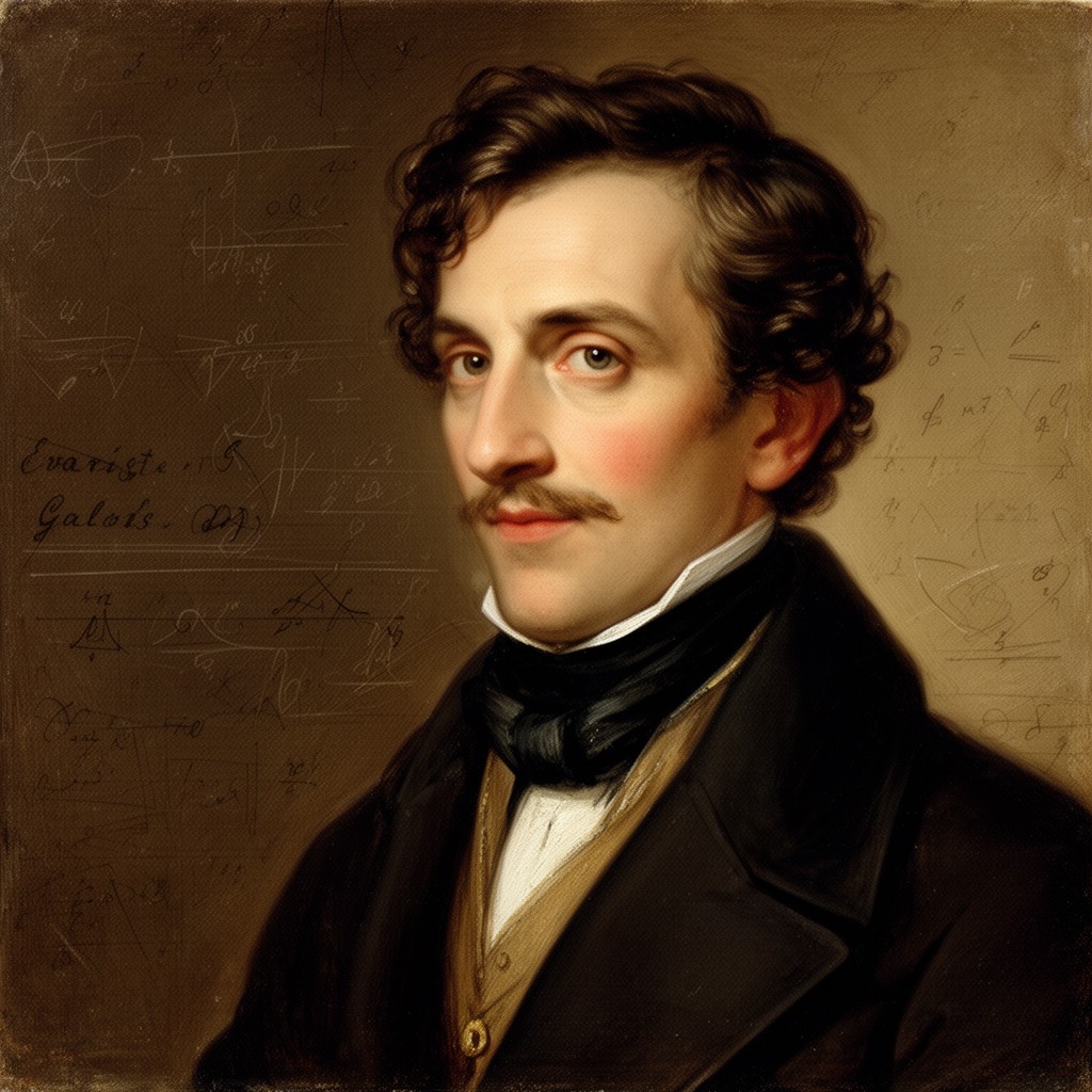 AI-generated illustration of Évariste Galois