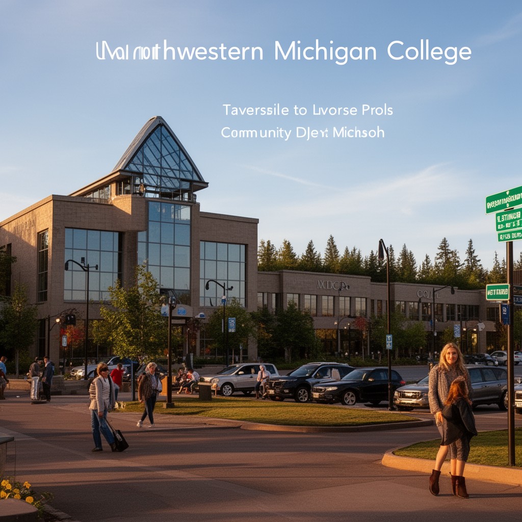 AI-generated illustration of Northwestern Michigan College