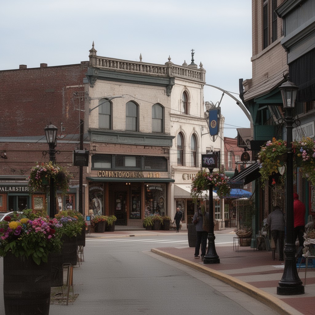 AI-generated illustration of Downtown Traverse City Historic District