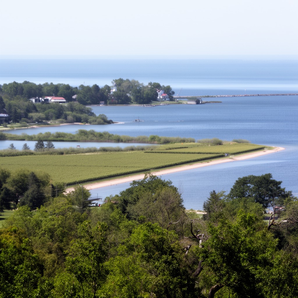 AI-generated illustration of Old Mission Peninsula (adjacent)
