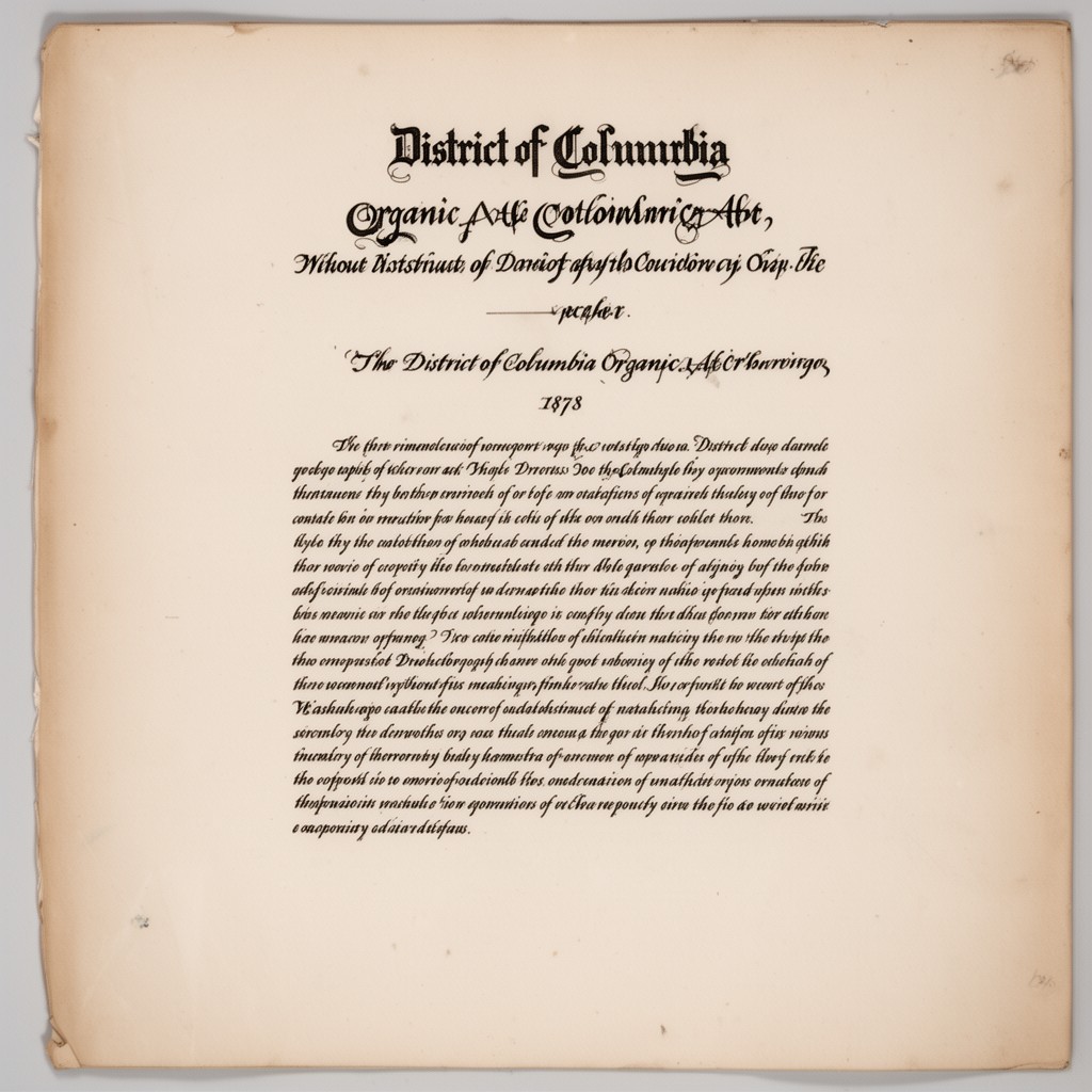 AI-generated illustration of District of Columbia Organic Act of 1878