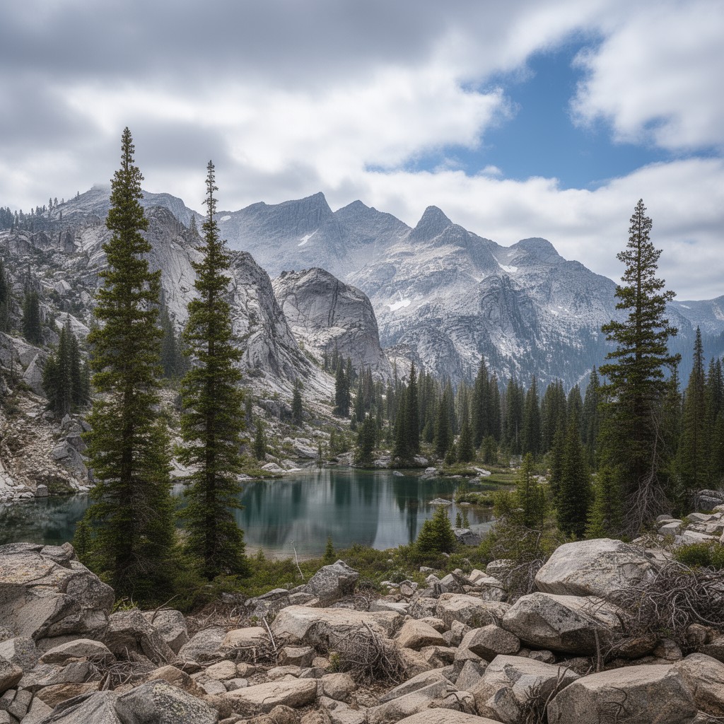 AI-generated illustration of Desolation Wilderness (part)