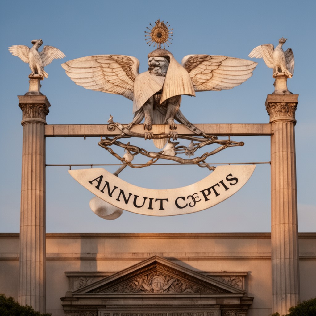 AI-generated illustration of motto "Annuit cœptis"