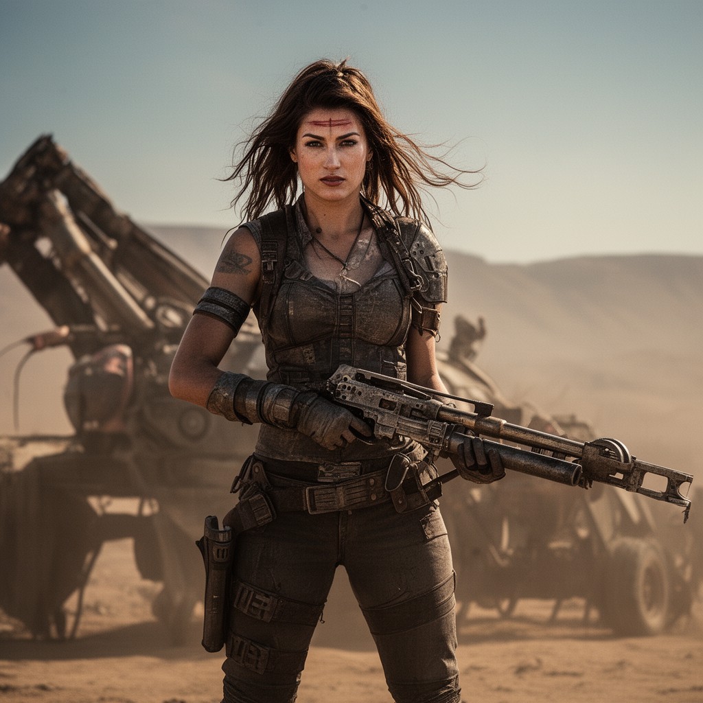 AI-generated illustration of Imperator Furiosa in Mad Max: Fury Road