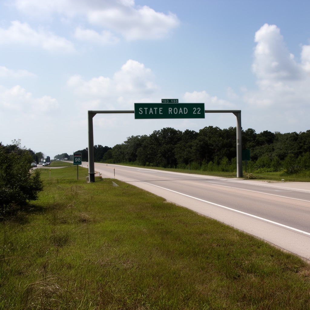 AI-generated illustration of State Road 22 in Callaway