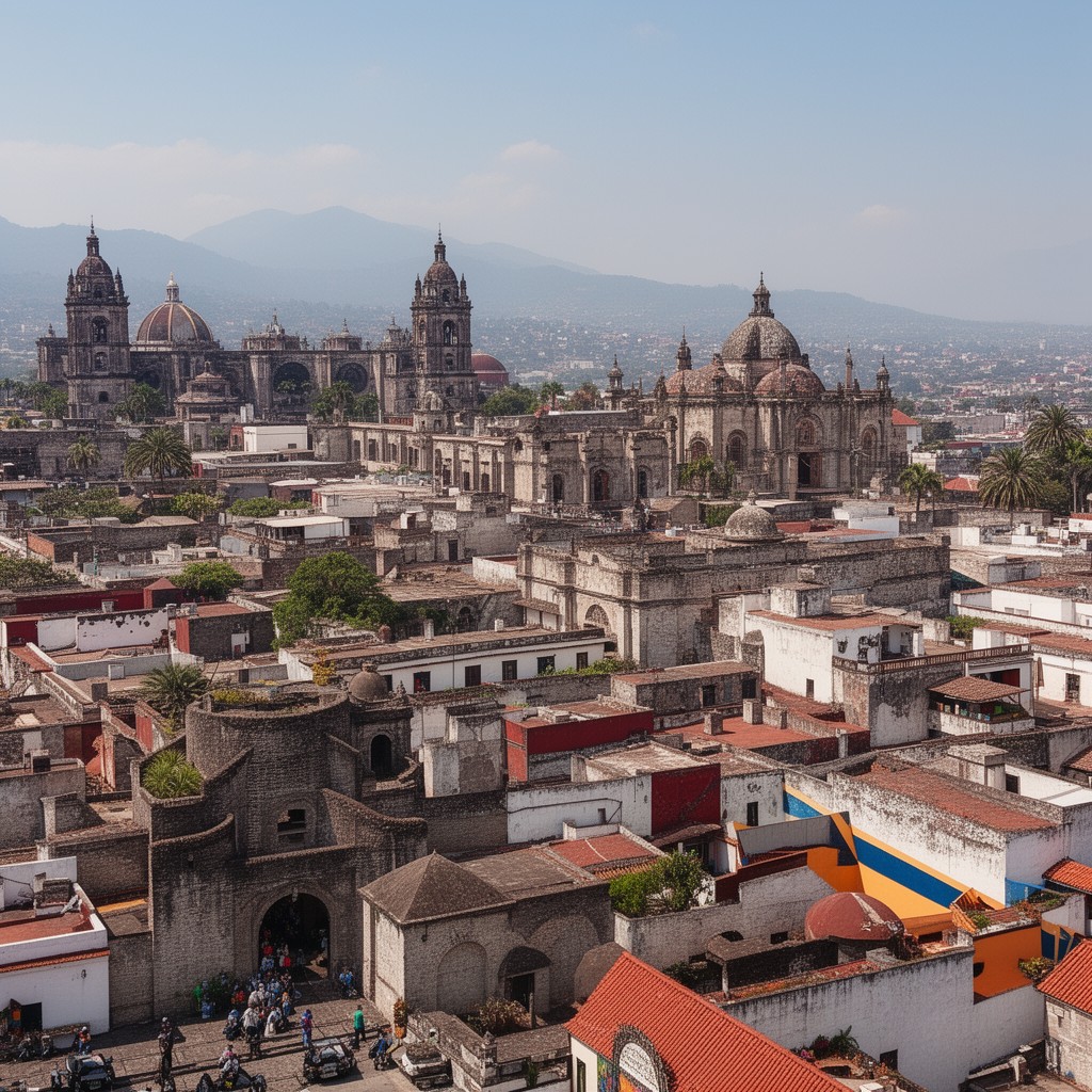AI-generated illustration of Heroica Puebla de Zaragoza