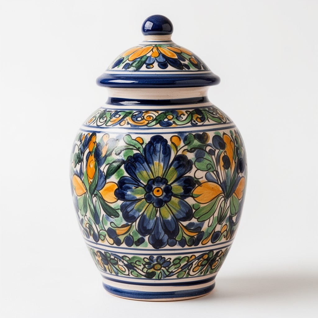 AI-generated illustration of Talavera pottery