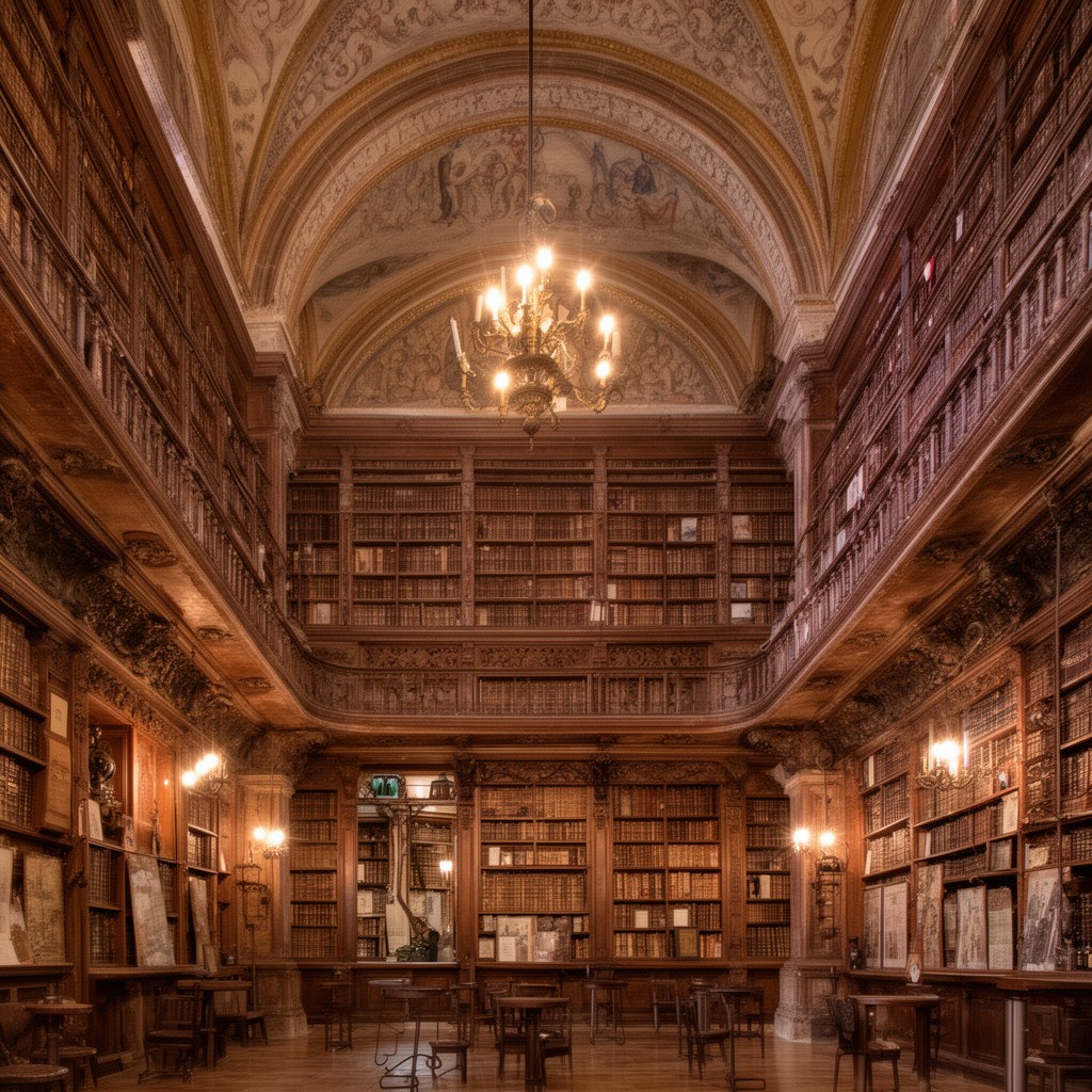 AI-generated illustration of Biblioteca Palafoxiana