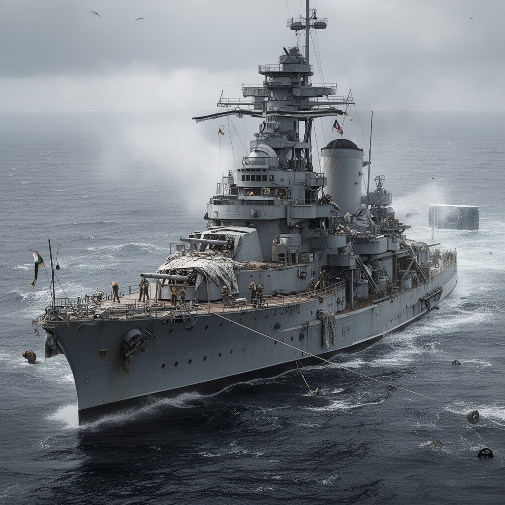 AI-generated illustration of German heavy cruiser Prinz Eugen