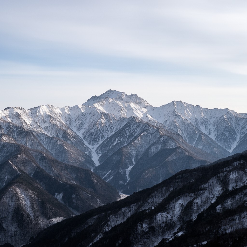 AI-generated illustration of Japanese Alps