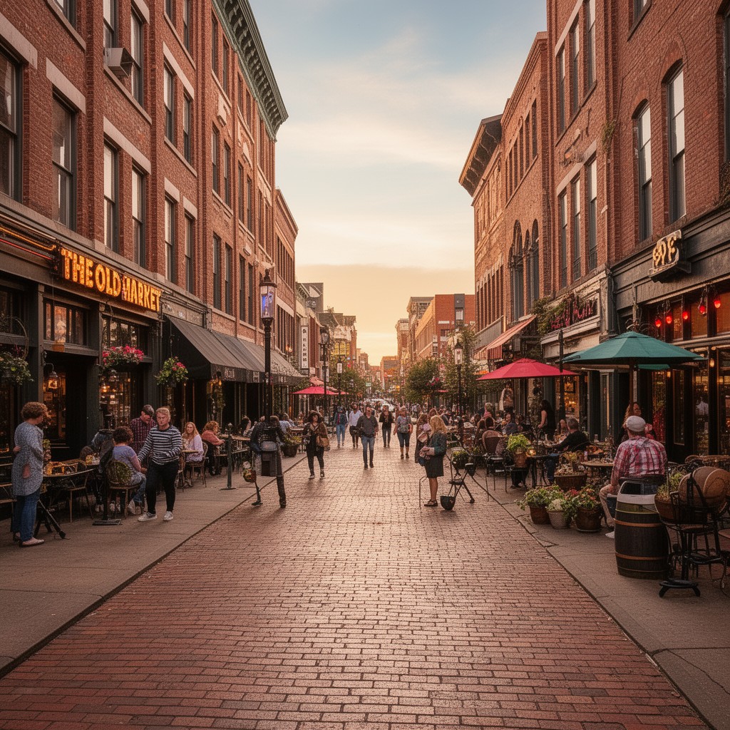 AI-generated illustration of Old Market historic district