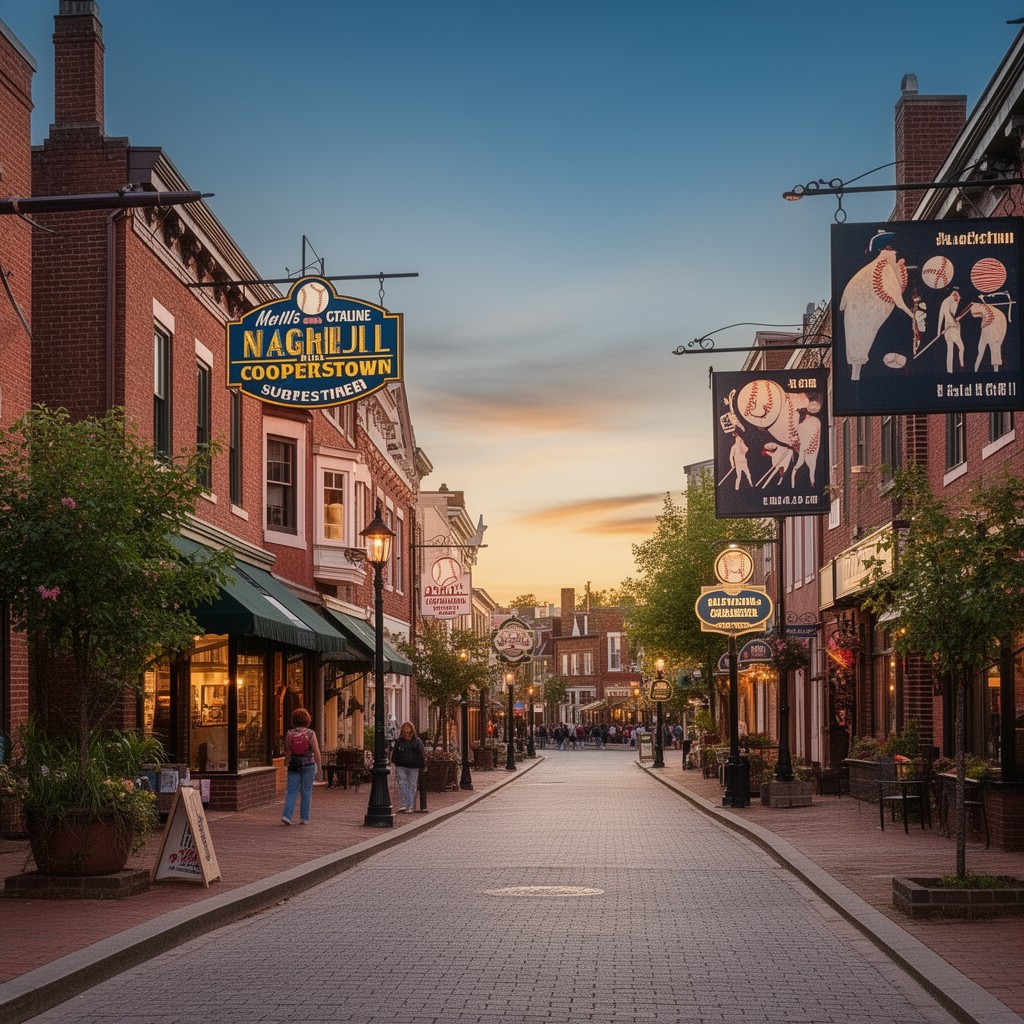 AI-generated illustration of Main Street, Cooperstown