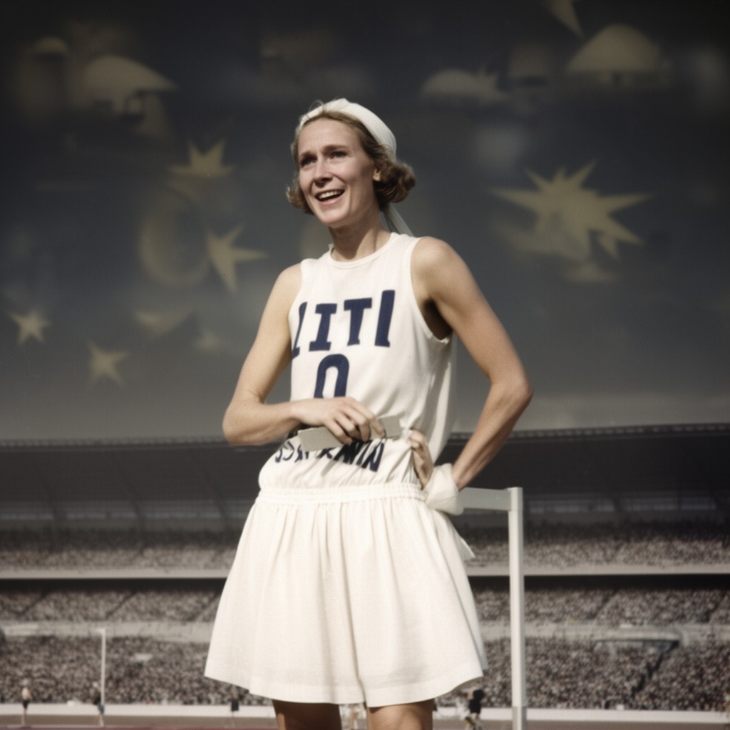 AI-generated illustration of Betty Cuthbert