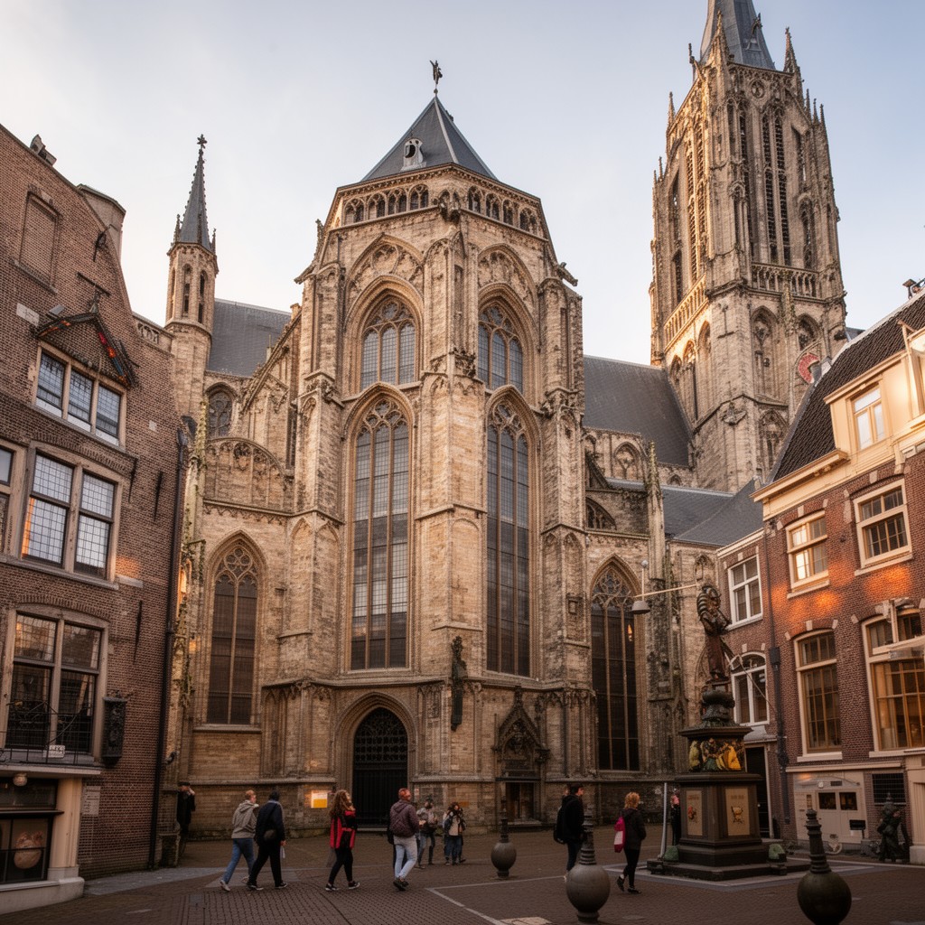 AI-generated illustration of Nieuwe Kerk, Delft