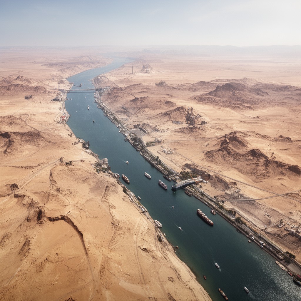 AI-generated illustration of Isthmus of Suez