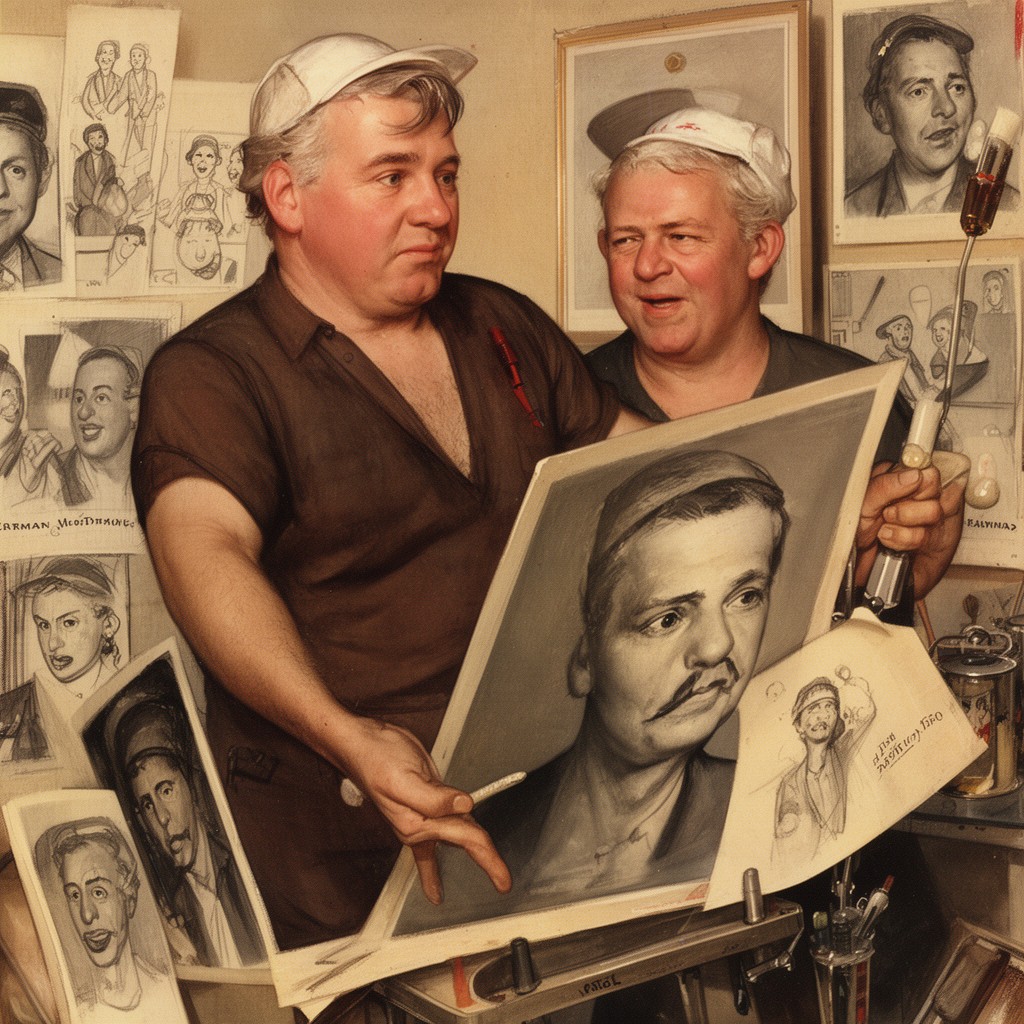 AI-generated illustration of Triple Self-Portrait
