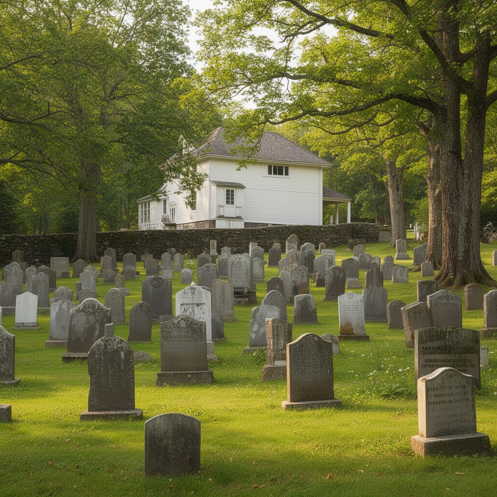 AI-generated illustration of Stockbridge Cemetery, Massachusetts