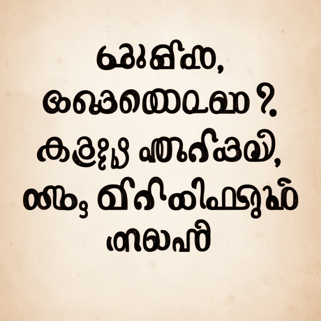 AI-generated illustration of Malayalam script