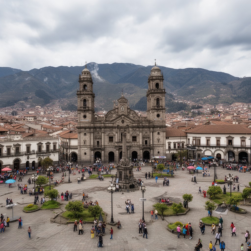 AI-generated illustration of Plaza de la Independencia