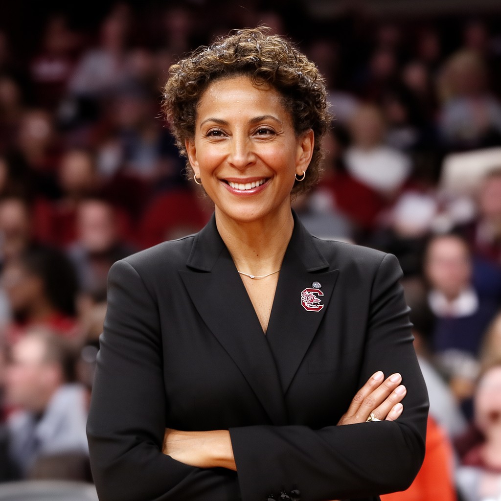 AI-generated illustration of Dawn Staley