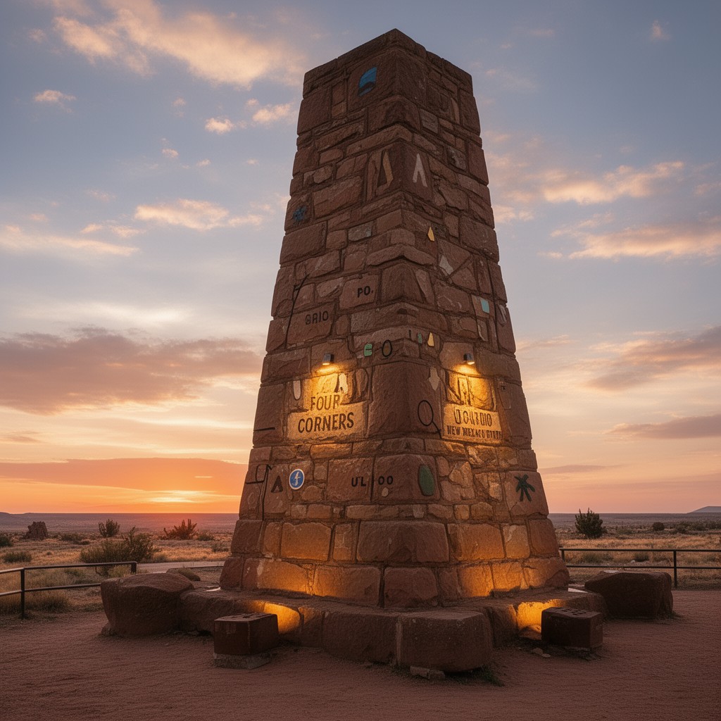 AI-generated illustration of Four Corners Monument (Arizona corner)