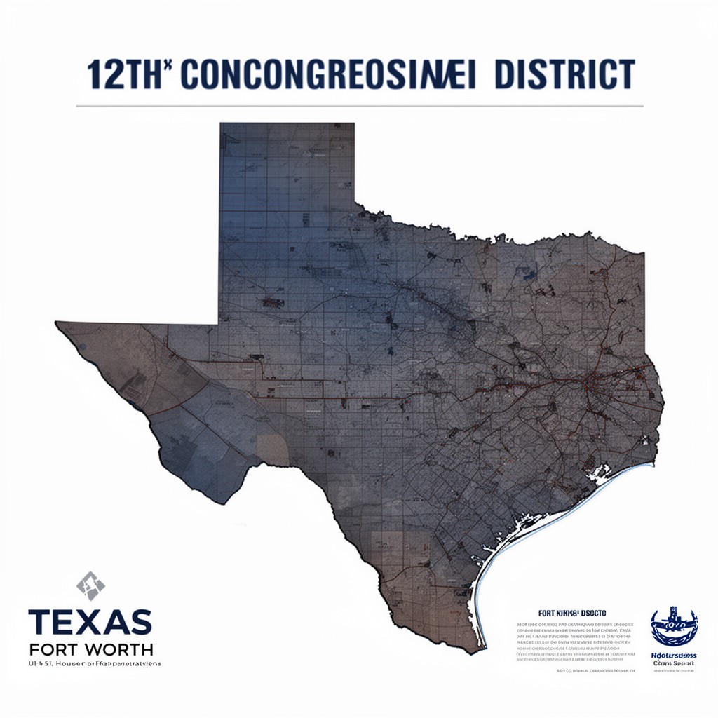 AI-generated illustration of Texas's 12th congressional district