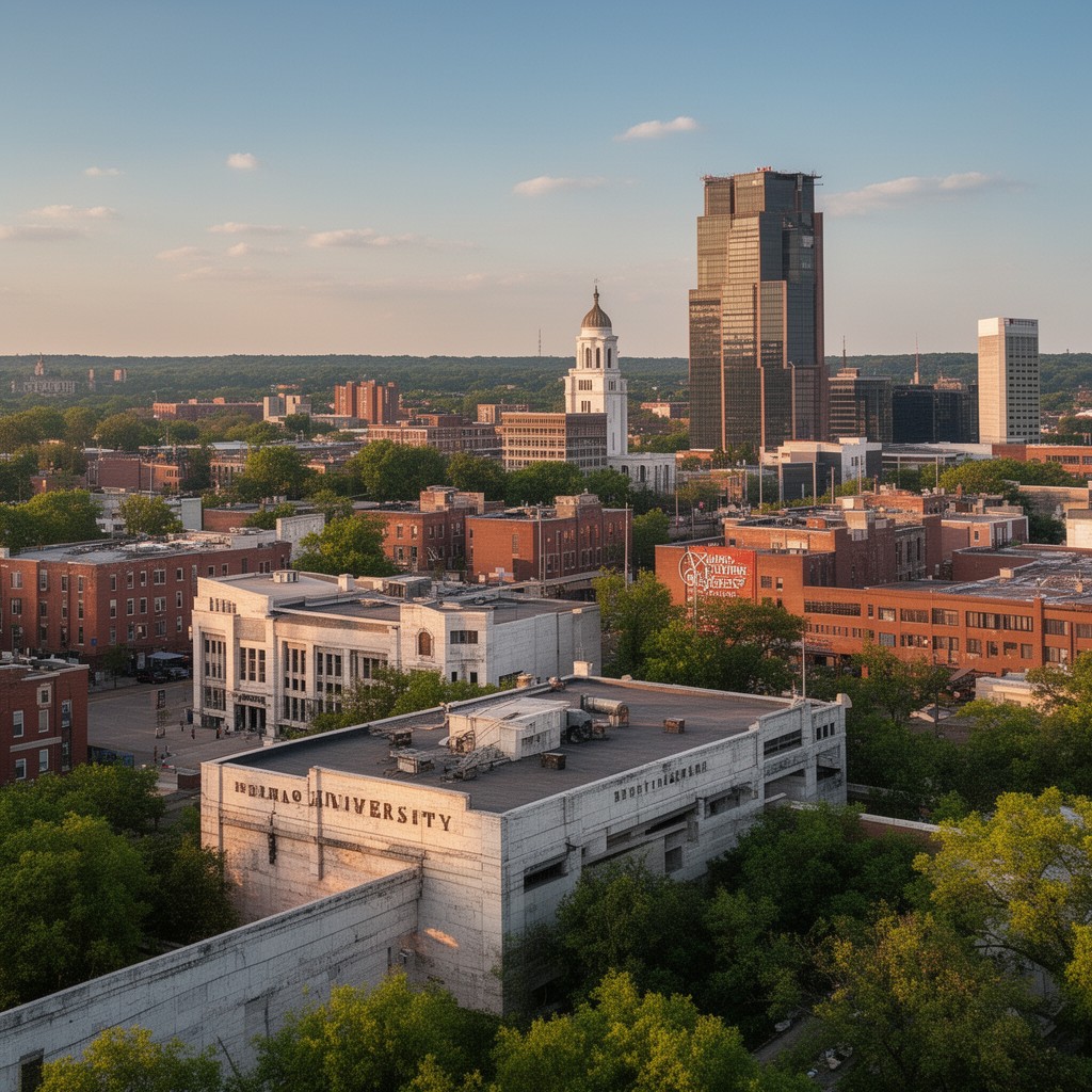 AI-generated illustration of Bloomington, Indiana