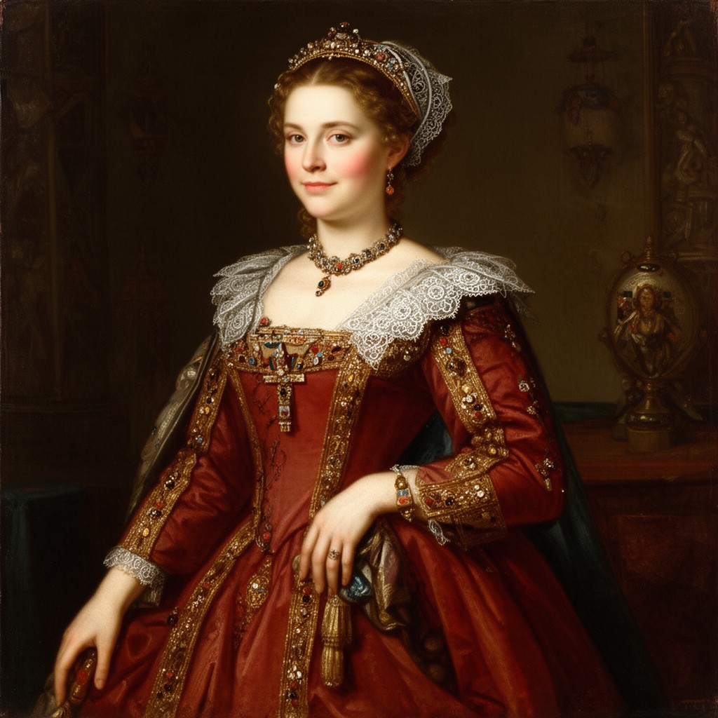 AI-generated illustration of Margaret of Austria, Queen of Spain