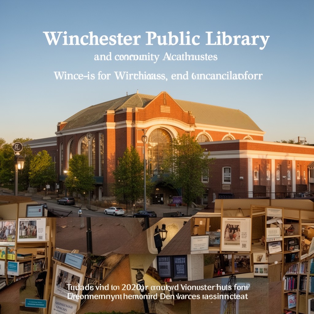 AI-generated illustration of Winchester Public Library