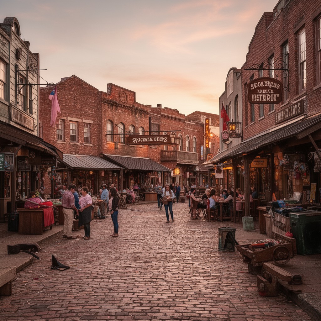 AI-generated illustration of Stockyards Historic District