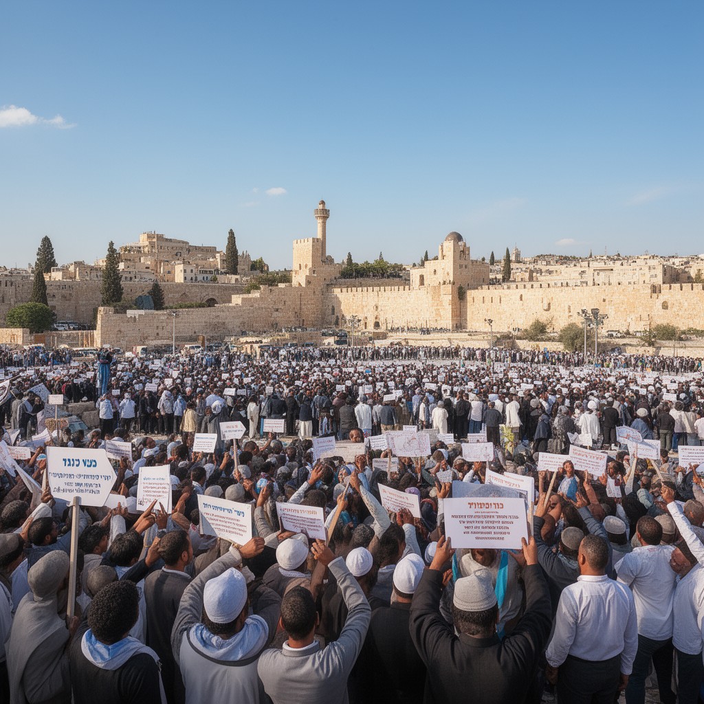 AI-generated illustration of Jerusalem for Sigd celebrations