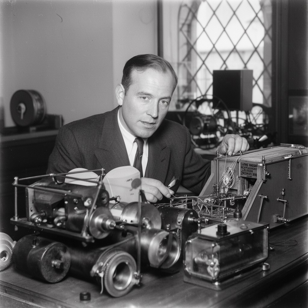 AI-generated illustration of John V. L. Hogan