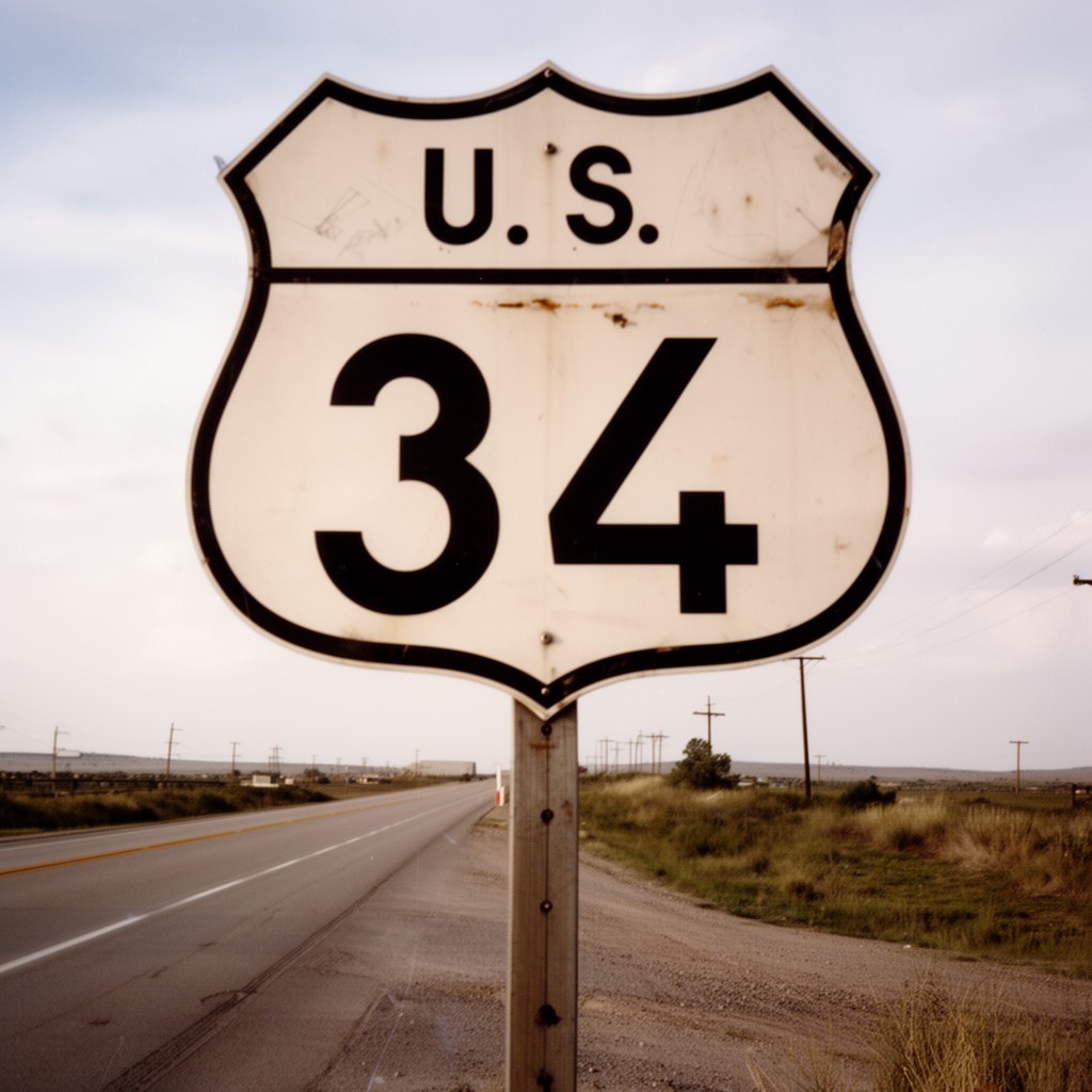 AI-generated illustration of U.S. Route 34