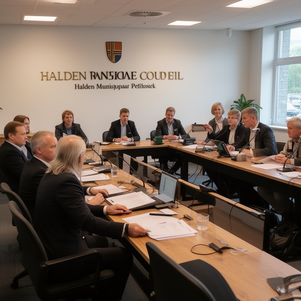 AI-generated illustration of Halden municipal council
