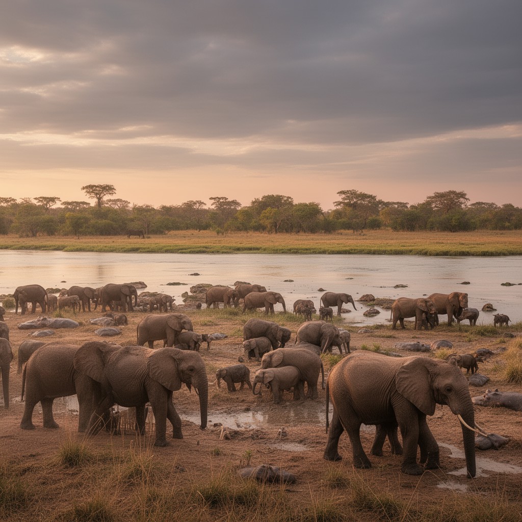 AI-generated illustration of Mana Pools National Park