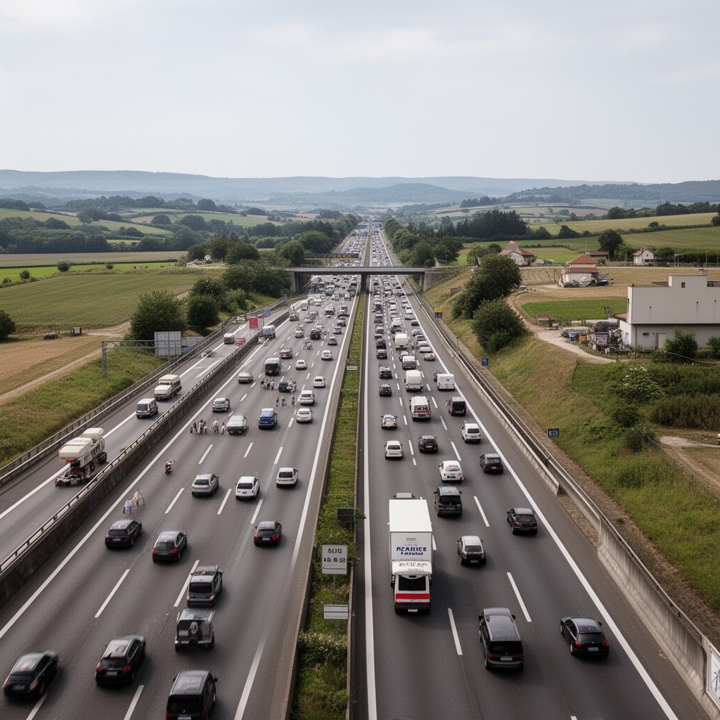 AI-generated illustration of French autoroute network