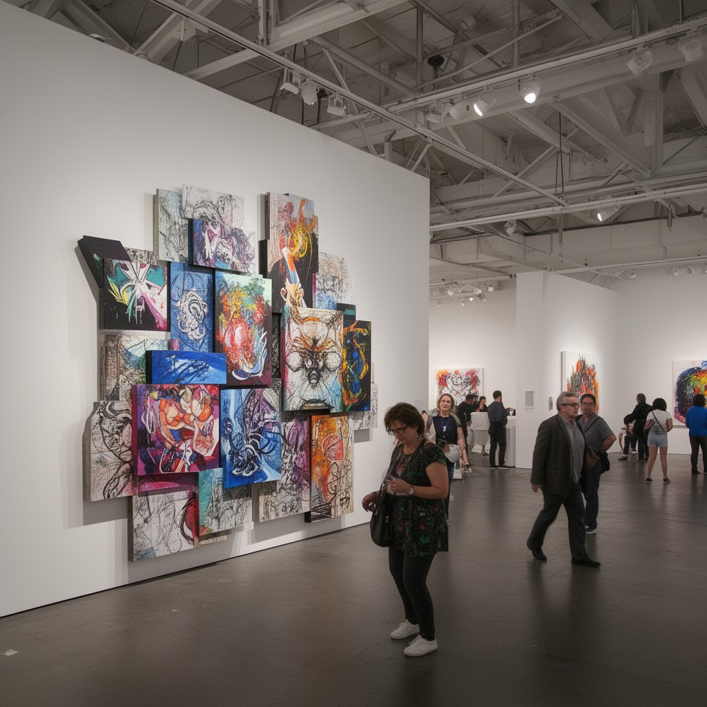 AI-generated illustration of Art Basel Miami Beach
