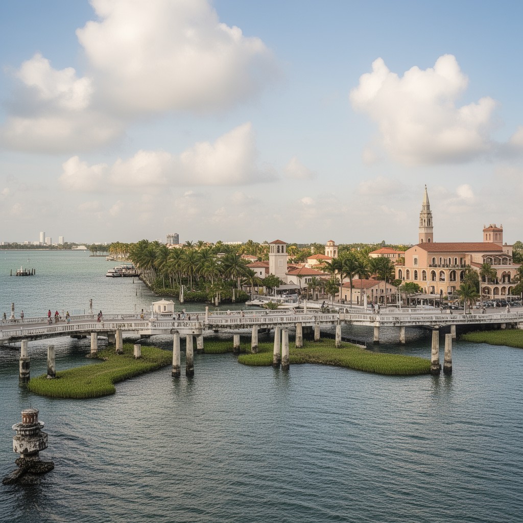 AI-generated illustration of Venetian Causeway